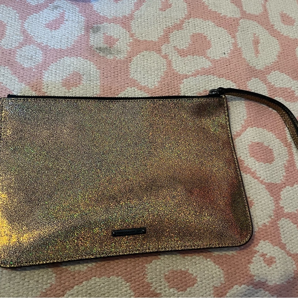 Rebecca Minkoff studded gold glitter Kerry wristlet - Picture 2 of 3